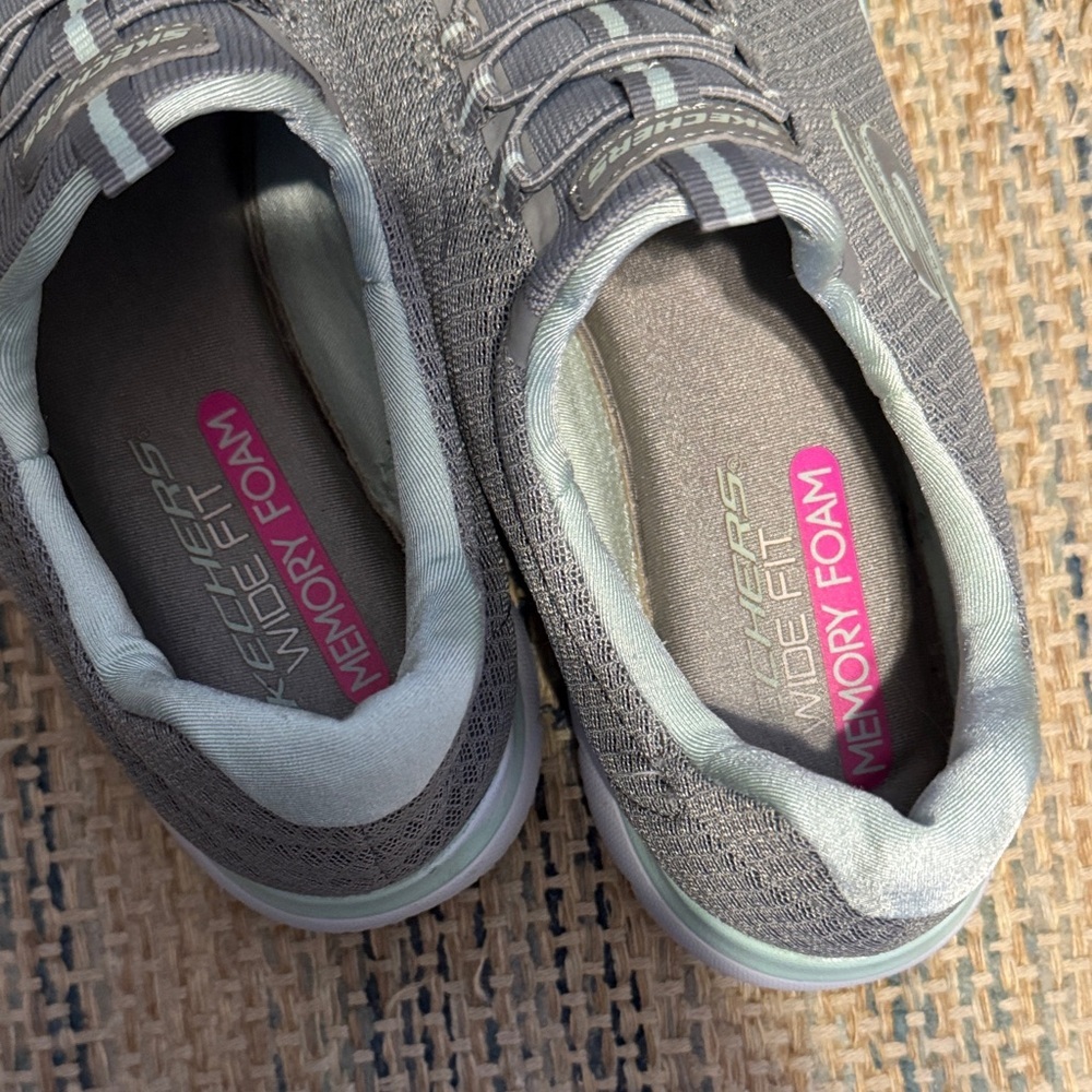 Skechers Memory Foam Charcoal Slip-On Shoes - Picture 3 of 4